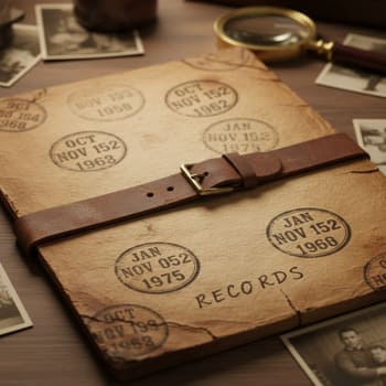 Archive cover with stamped dates