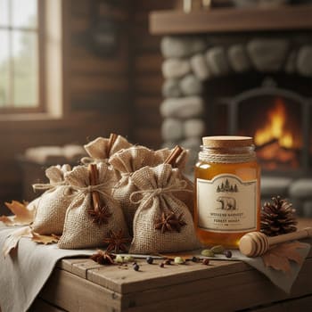 Weekend pack with whole spices and forest honey