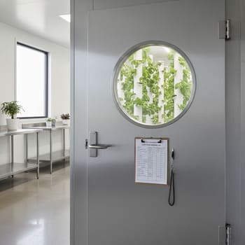 Cold room door with morning log sheet