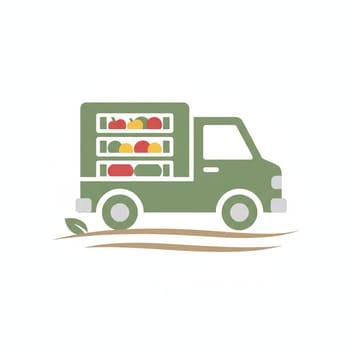 Delivery van with produce crates