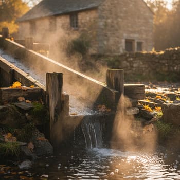 Little steam rising near the mill chute