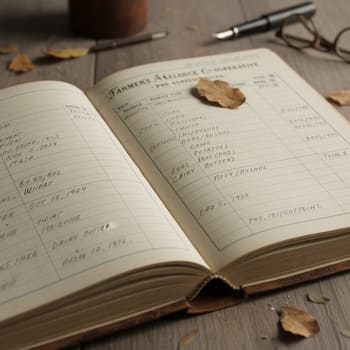 Ledger book showing pre-agreed prices with a farm co-op